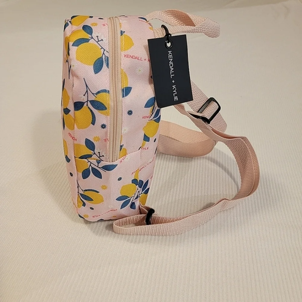 Kendall + Kylie Mini Canvas Backpack  Pink Lemon and Daisy Flowers